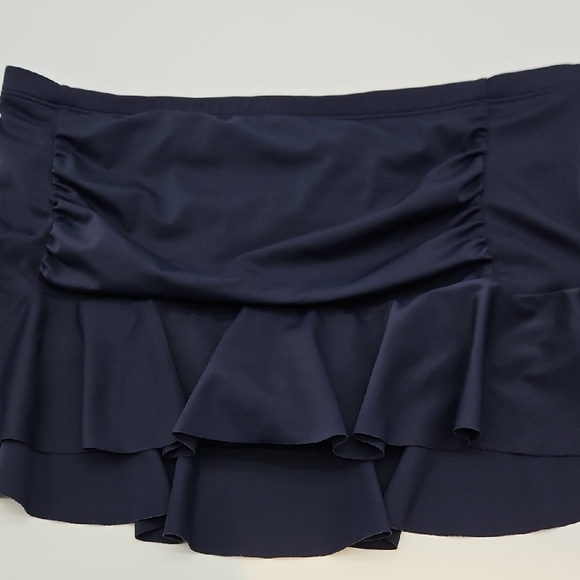 Athleta Women's Shirred Ruffle Swim Skirtini Swim Bottoms-Medium - Picture 3 of 9